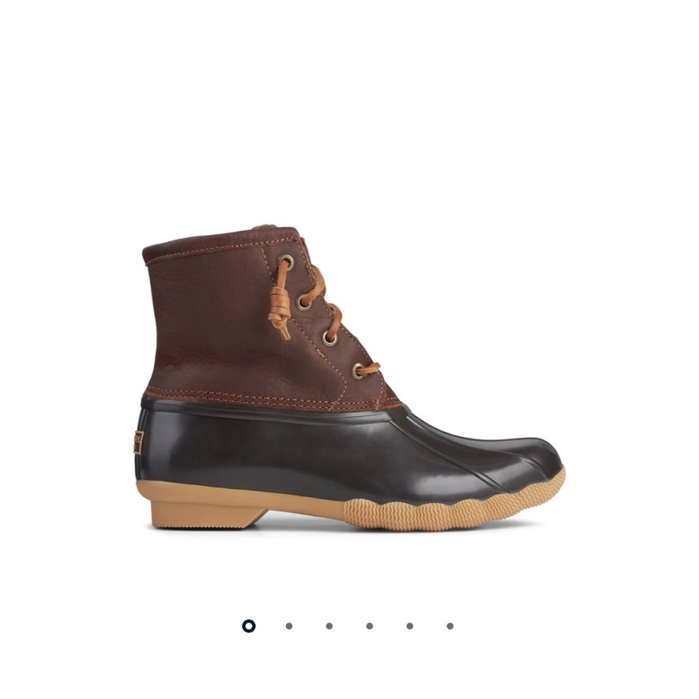 Sperry Saltwater Duck Boots | Brown Leather & Rubber Waterproof Boots Size 9